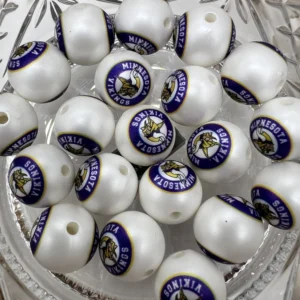 16mm- Football Vikings bubblegum bead