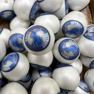 16mm Exclusive Detroit Lions Bubblegum Bead