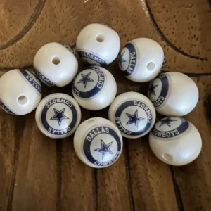 16mm- Football Dallas bubblegum bead