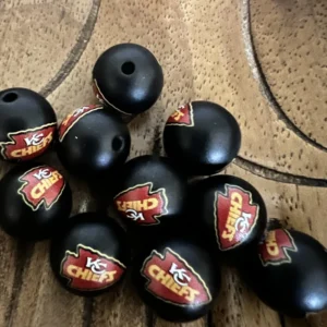 16mm- Football chiefs Kansas bubblegum bead