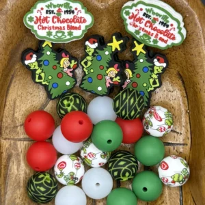 Exclusive Silicone Grinch and Whoville Focal and bead mix