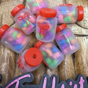 3D Exclusive Custom Shaker Jelly Bean Jelly Belly focal bead (2 beads per pack)