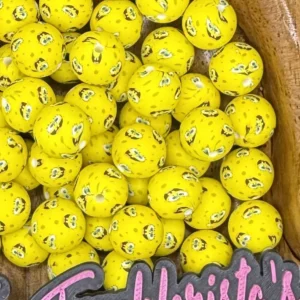 Exclusive 15mm Printed SpongeBob print silicone bead round