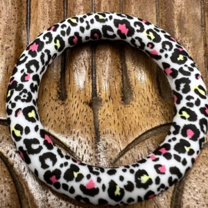 65MM Round Pink and Yellow Leopard Print Teething Ring