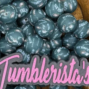 Exclusive 15mm Printed Eagles silicone bead round