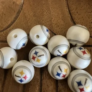 16mm- Football Steelers bubblegum bead