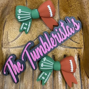 Exclusive Silicone 3D Football Bow focal bead (2 beads per package)
