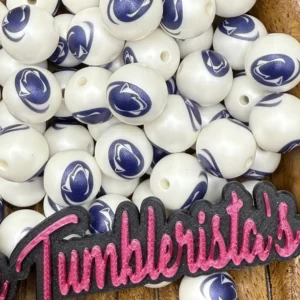 16mm- Football PENN STATE bubblegum bead