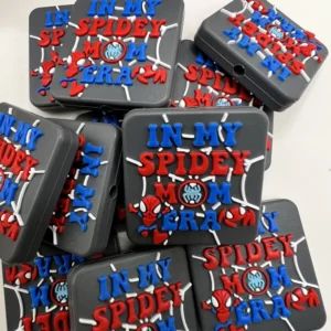 Exclusive Silicone In my Spiderman spidey Era Print focal bead (2 beads per pack)