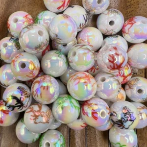 16mm Ab Deer christmas Bubblegum Bead Mix