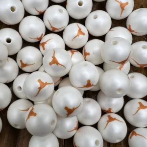 16mm Exclusive Texan Longhorns Bubblegum Bead