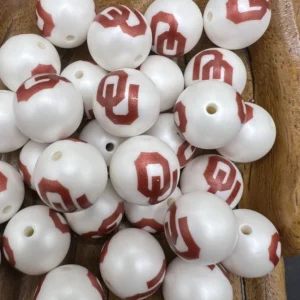 16mm Exclusive Oklahoma Sooners Bubblegum Bead