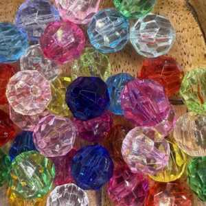 16mm Facet Bubblegum Bead Mix (10 beads per pack)