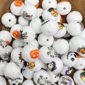 16mm Jack Spooky Halloween Bubblegum Bead Mix (10 beads per pack)