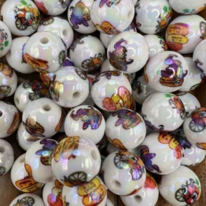 Acrylic 16mm Fall/Halloween bubblegum bead mix (10 per pack)