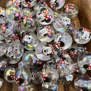 Acrylic 16mm Minnie Bubblegum bead mix (10 per pack)