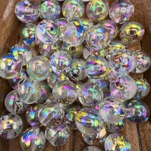 Acrylic 16mm Character and mouse bubblegum bead mix (10 per pack)
