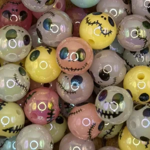 Acrylic 16mm Halloween NBC Jack bubblegum bead mix (10 per pack)