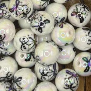 16mm Halloween Skull Cherries Bubblegum Bead Mix (10 per pack)