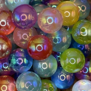 16mm AB solid color jelly bubblegum bead mix (10 per pack)