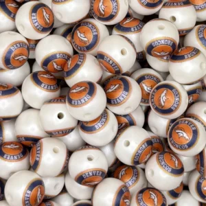 16mm Broncos bubblegum bead (10 per pack)