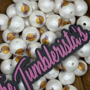 Exclusive 16mm Lakers Bubblegum Bead (10 beads per pack)