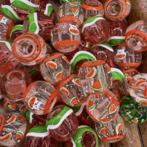 16mm Wide hole Watermelon Bead mix