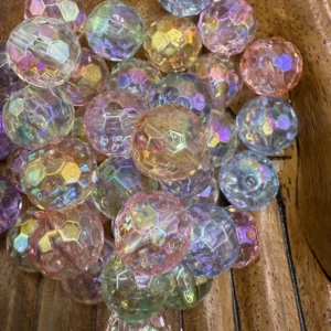 16mm AB Faceted Multicolor bubblegum Bead Mix