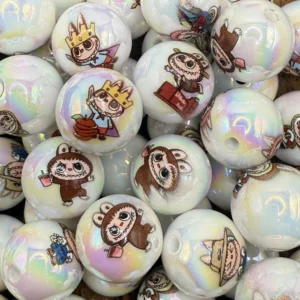 16mm Ab white Labubu Bubblegum Bead Mix