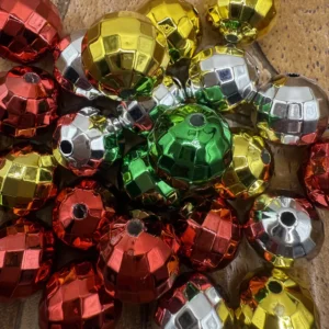 16mm Multicolor Christmas disco ball Bubblegum Bead Mix