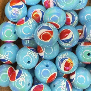 16mm Pepsi Bubblegum Bead