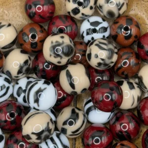 16mm Animal Print bubblegum bead mix (10 per pack)