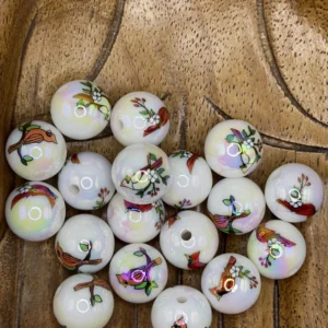 16mm Cardinal bubblegum bead mix (10 per pack)