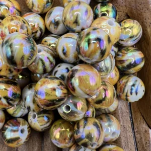 16mm Animal Prints Bubblegum Bead Mix $3.80